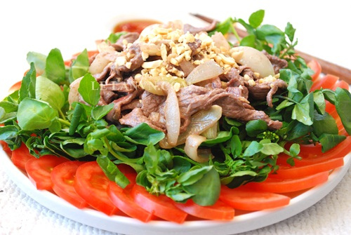 Xà Lách Xoong Trộn Thịt Bò                                                                                                                            