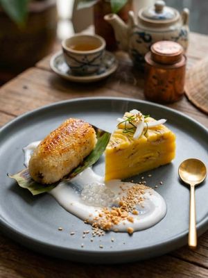 Chuối Nếp Nướng Than - Bánh Chuối Hấp - Nước Cốt Dừa                                                                                                  