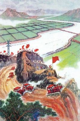 Năm 1958 kh&ocirc;ng c&oacute; m&aacute;y m&oacute;c hạng nặng để l&agrave;m việc. Thiếu xe ủi đất v&agrave; xe x&uacute;c đất, người c&ocirc;ng d&acirc;n d&ugrave;ng số lượng khổng lồ của họ để b&ugrave; đắp v&agrave;o đ&oacute;: h&agrave;ng triệu người d&ugrave;ng xẻng đ&agrave;o k&ecirc;nh dẫn nước, x&acirc;y đập nước hay x&uacute;c đi cả một ngọn n&uacute;i như ở Thiểm T&acirc;y. Ảnh: GEO Epoche.
