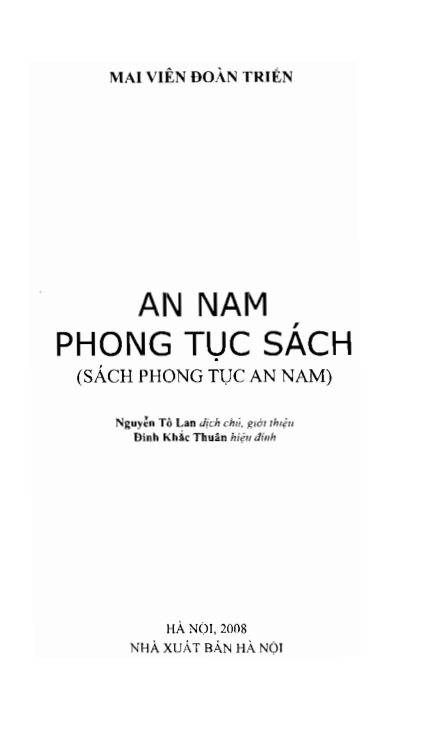 An Nam Phong Tục Sách